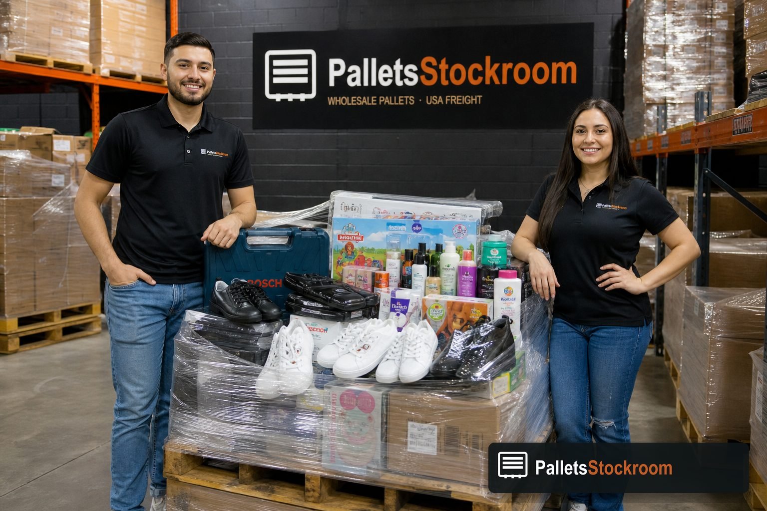 Mixed merchandise pallets at PalletsStockroom