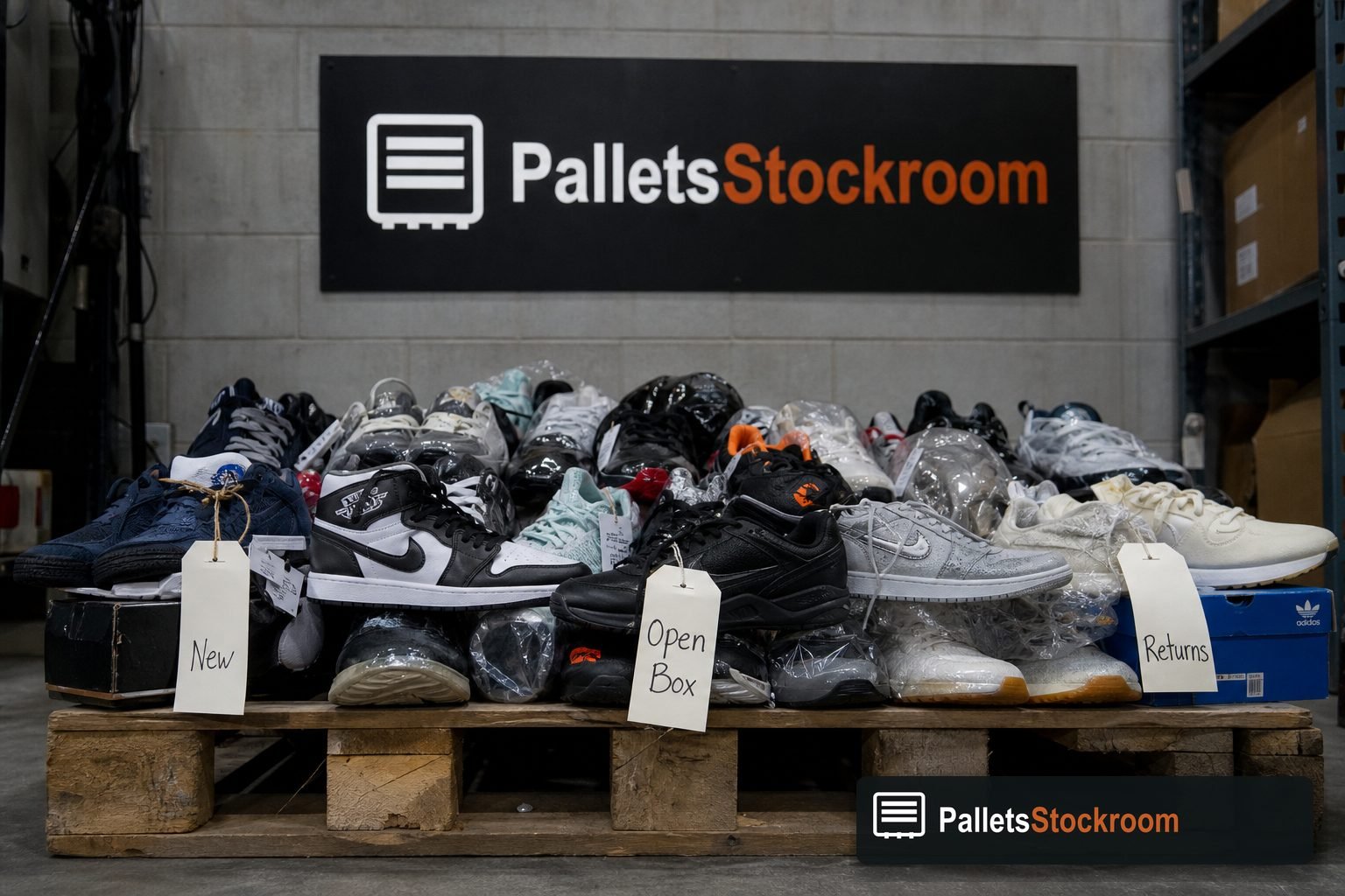 Graded sneaker pallet at PalletsStockroom