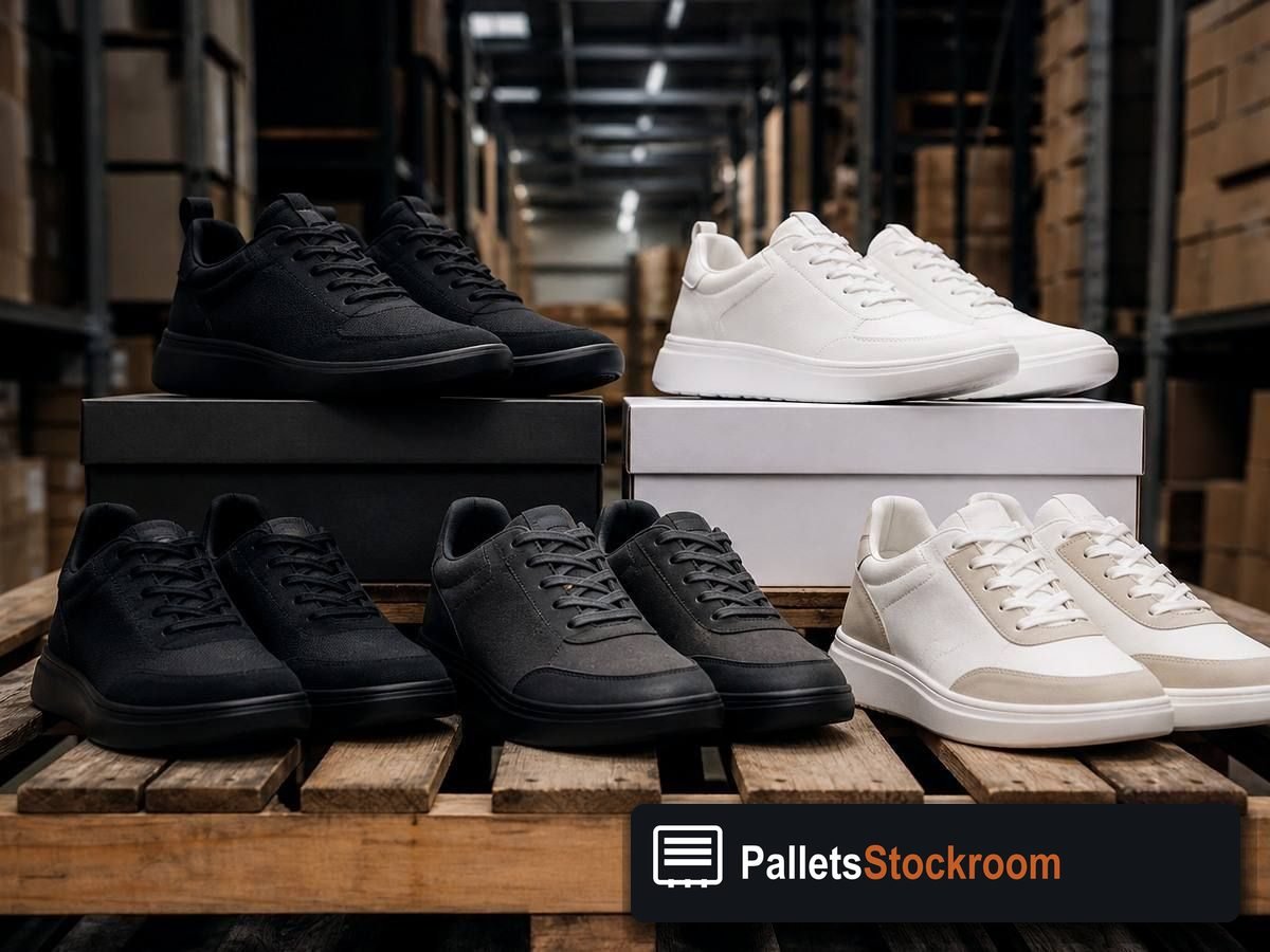 Adidas Shoe Pallets — Pallet inventory close-up