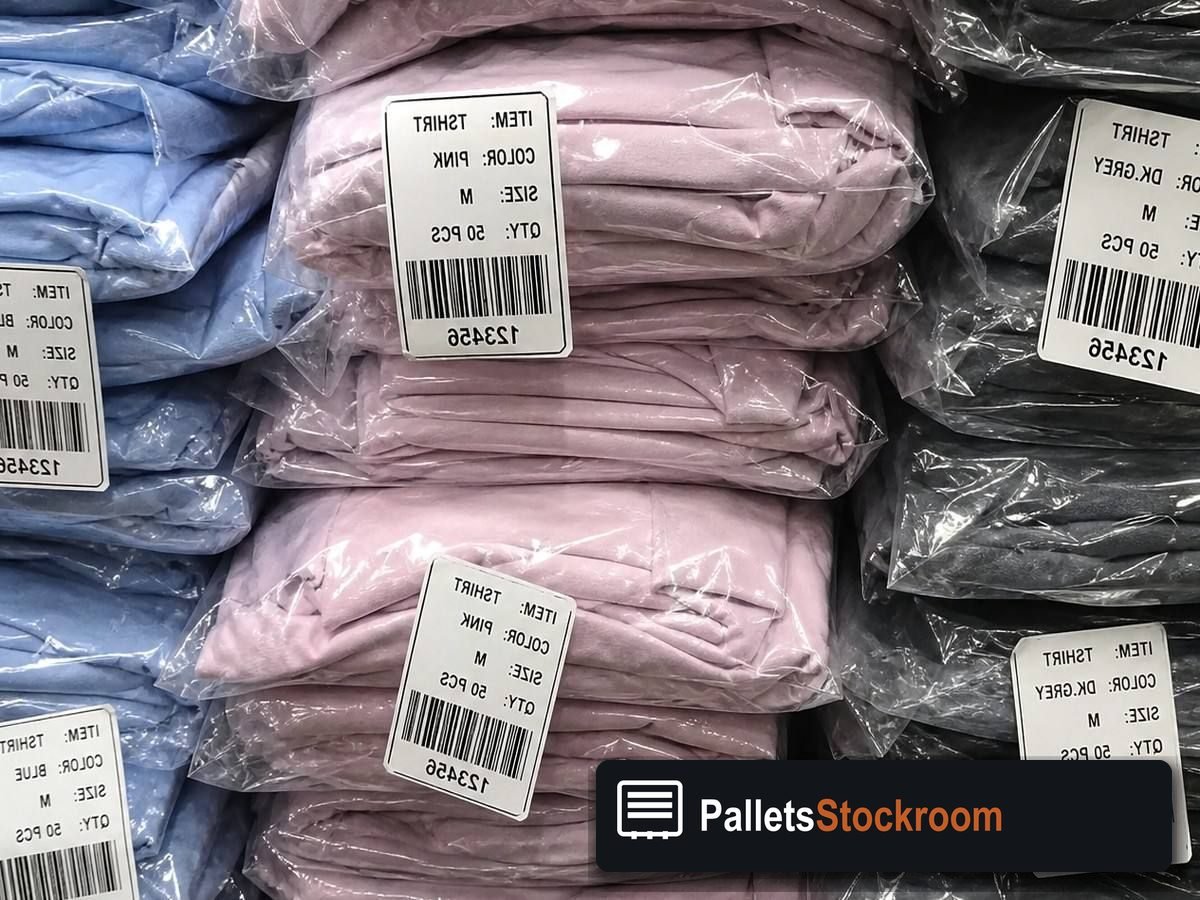 Apparel Pallets — Pallet inventory close-up