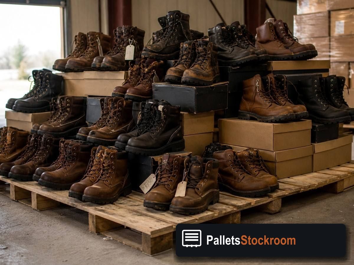 Boots Pallets — Pallet inventory close-up