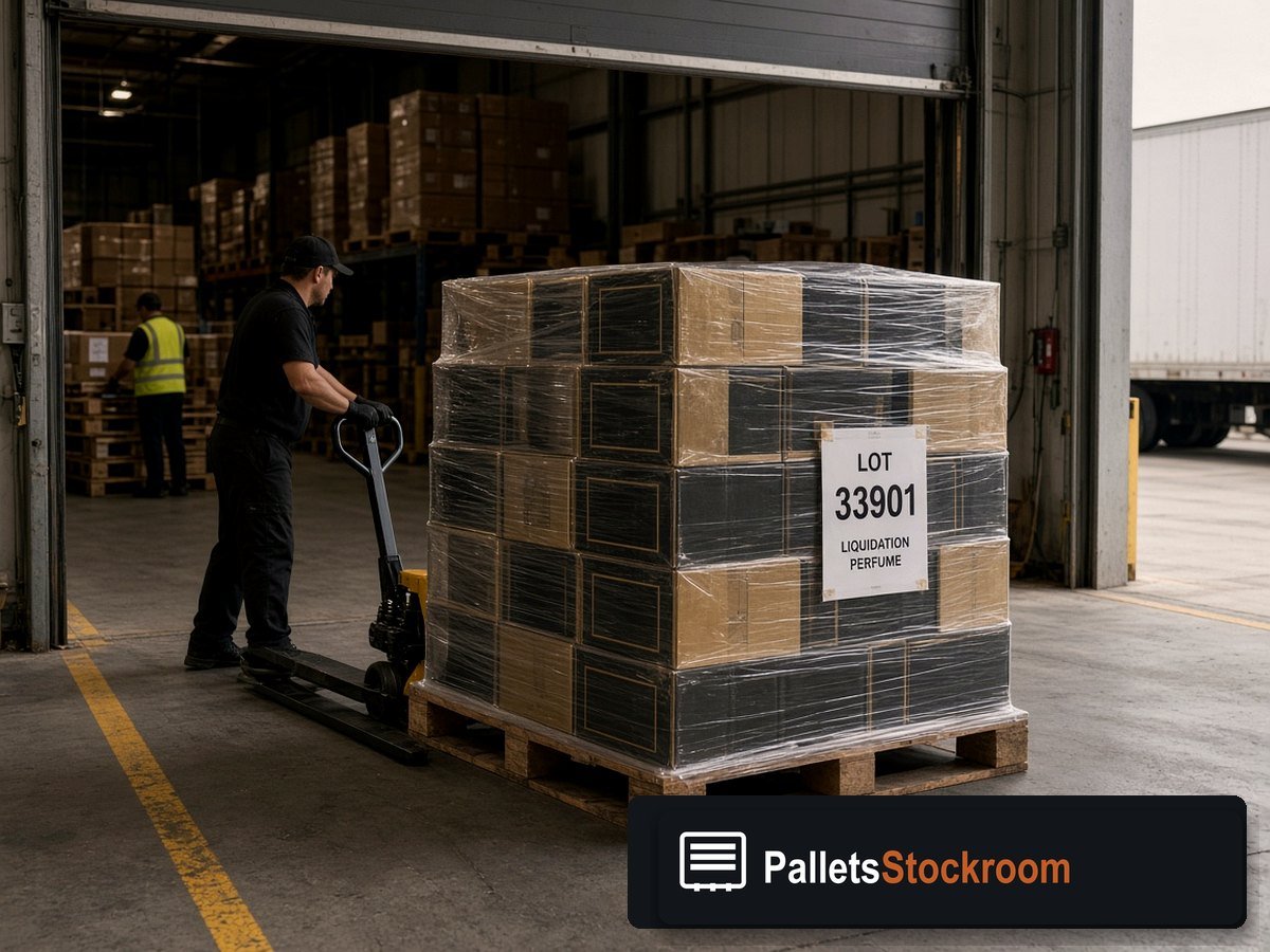 Burberry Perfume Pallets — Warehouse pallet packing context