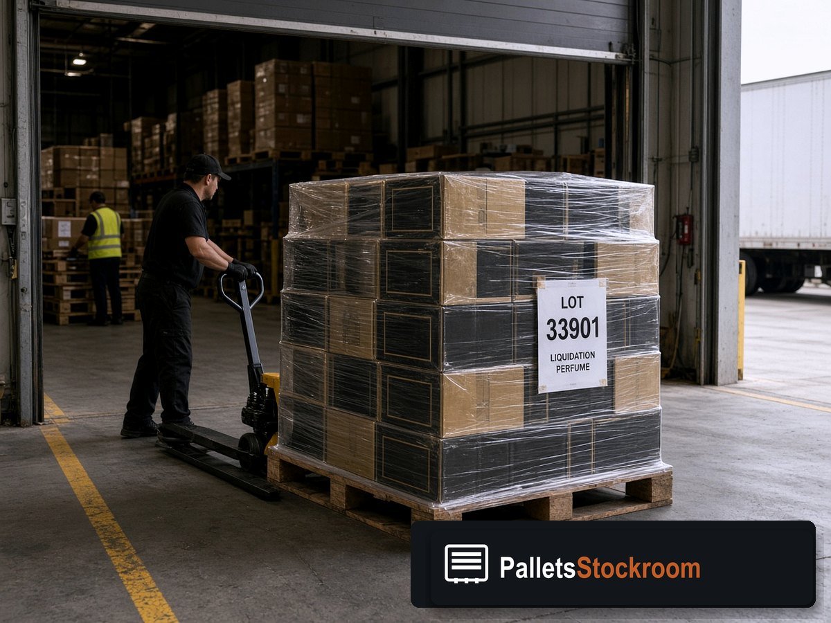 Chanel Perfume Pallets — Warehouse pallet packing context
