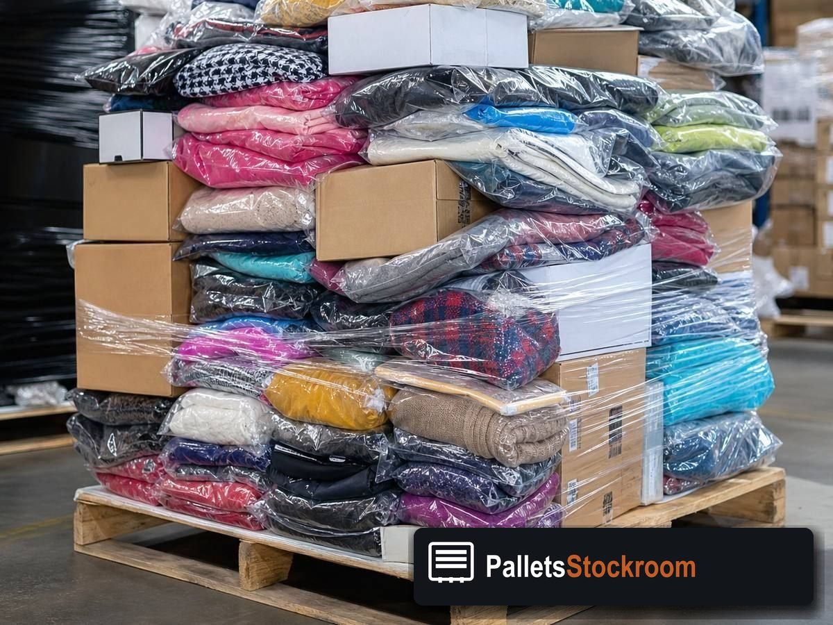 Clothing Liquidation Pallets — Full pallet view