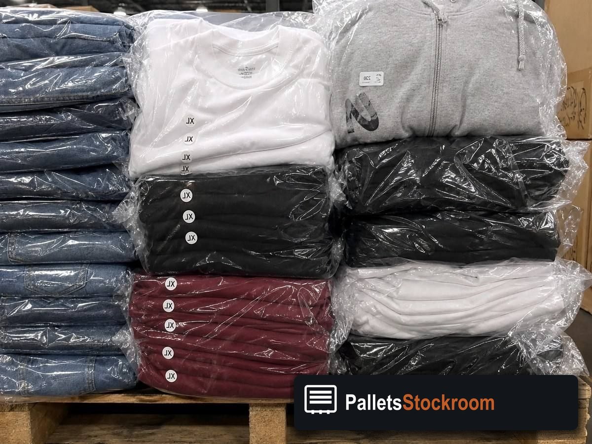 Clothing Liquidation Pallets — Pallet inventory close-up