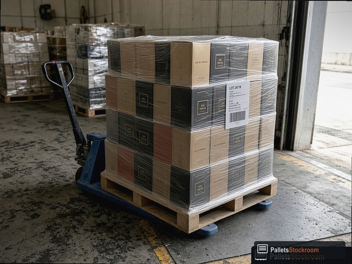 Designer Perfume Pallets — Aisle or dock staging for USA freight