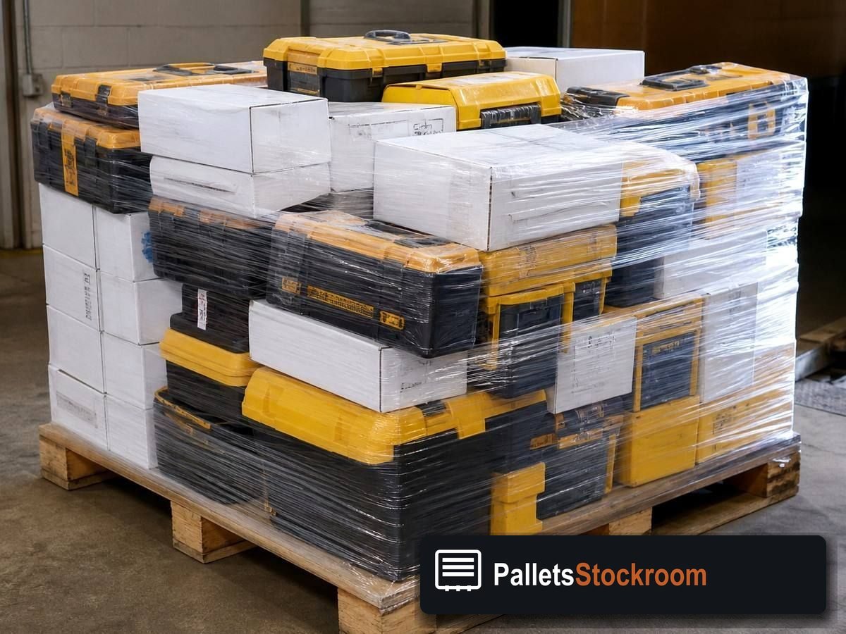 DeWalt Return Pallets — Pallet inventory close-up
