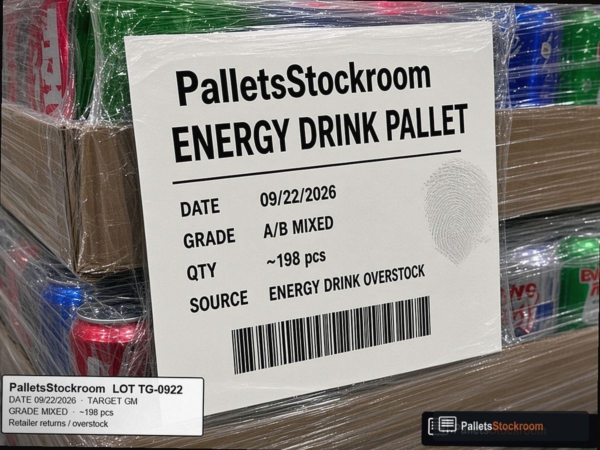 Energy Drink Pallets — Warehouse pallet / packing context