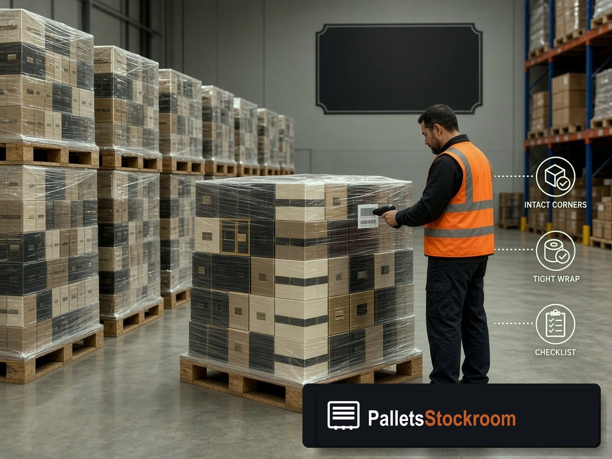 Gucci Perfume Pallets — Aisle or dock staging for USA freight