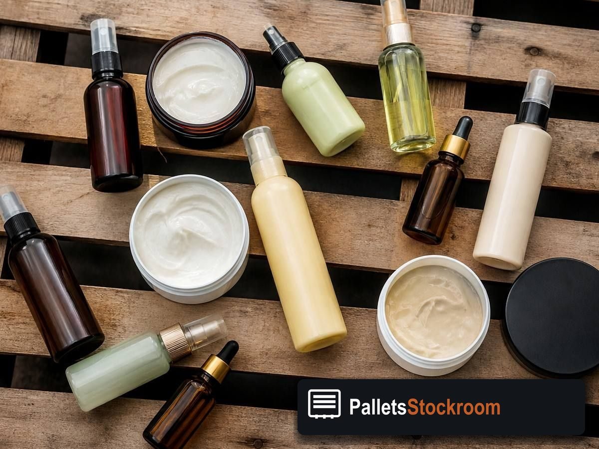 Hair Care Pallets — Pallet inventory close-up