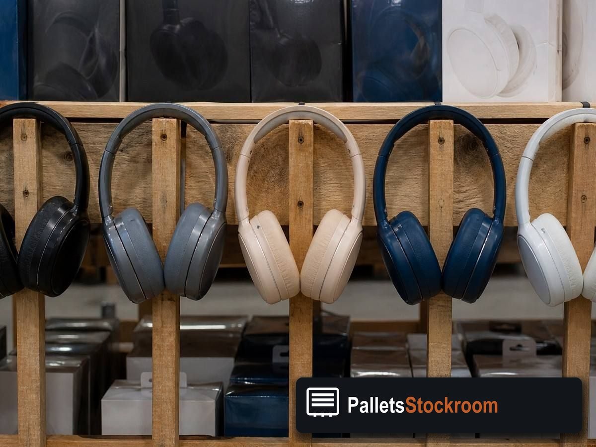 Headphones Pallets — Pallet inventory close-up