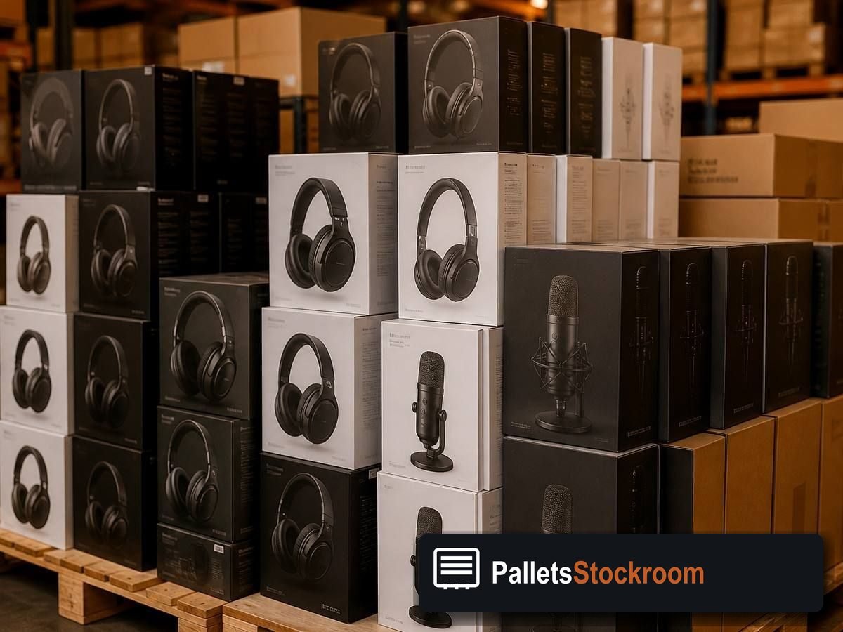 Headphones Pallets — Warehouse / shipping context