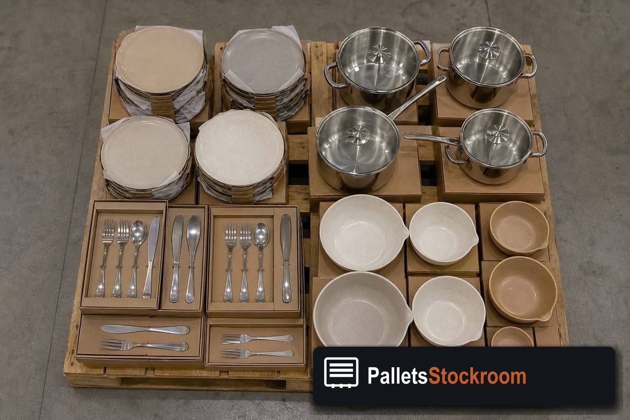 Kitchenware Pallets — Pallet inventory close-up