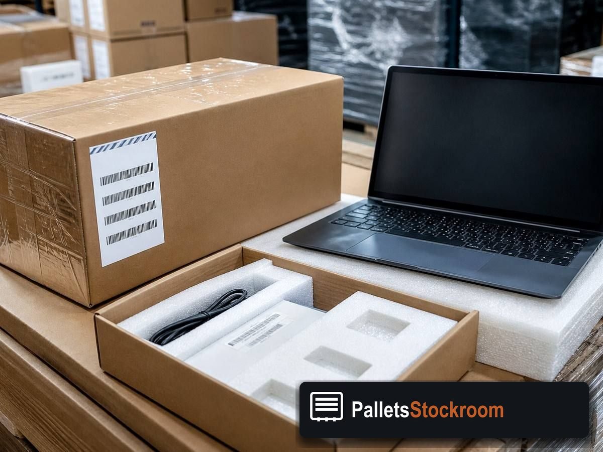 Laptop Pallets — Pallet inventory close-up