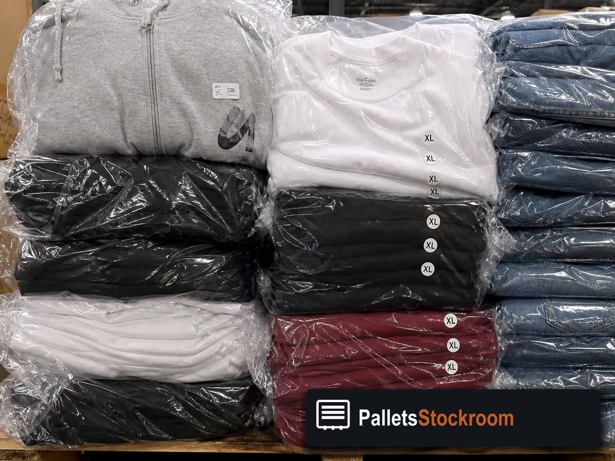 Lululemon Wholesale Pallets — Pallet inventory close-up
