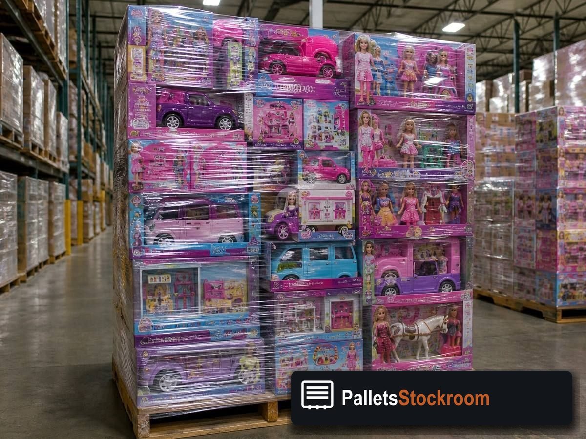 Mattel Toy Pallets — Pallet inventory close-up