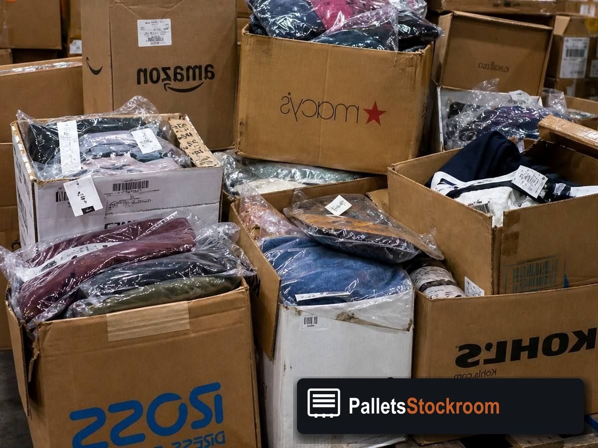 Men's Clothing Pallets — Full pallet view