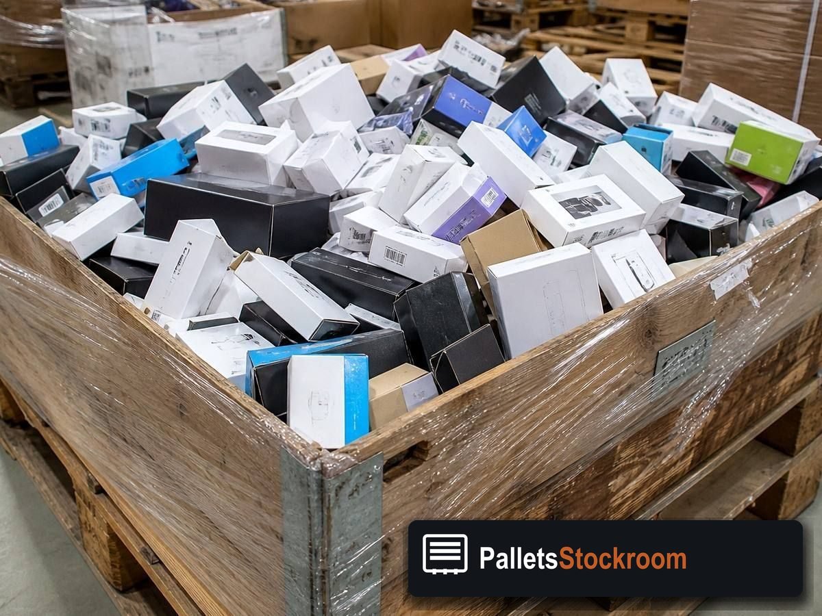 Mixed Electronics Pallets — Pallet inventory close-up