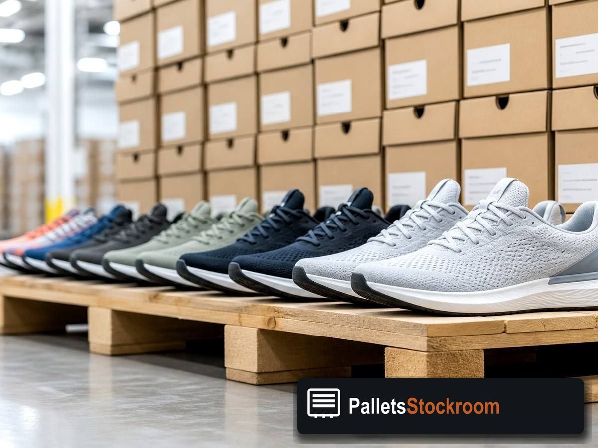 New Balance Shoe Pallets — Full pallet view