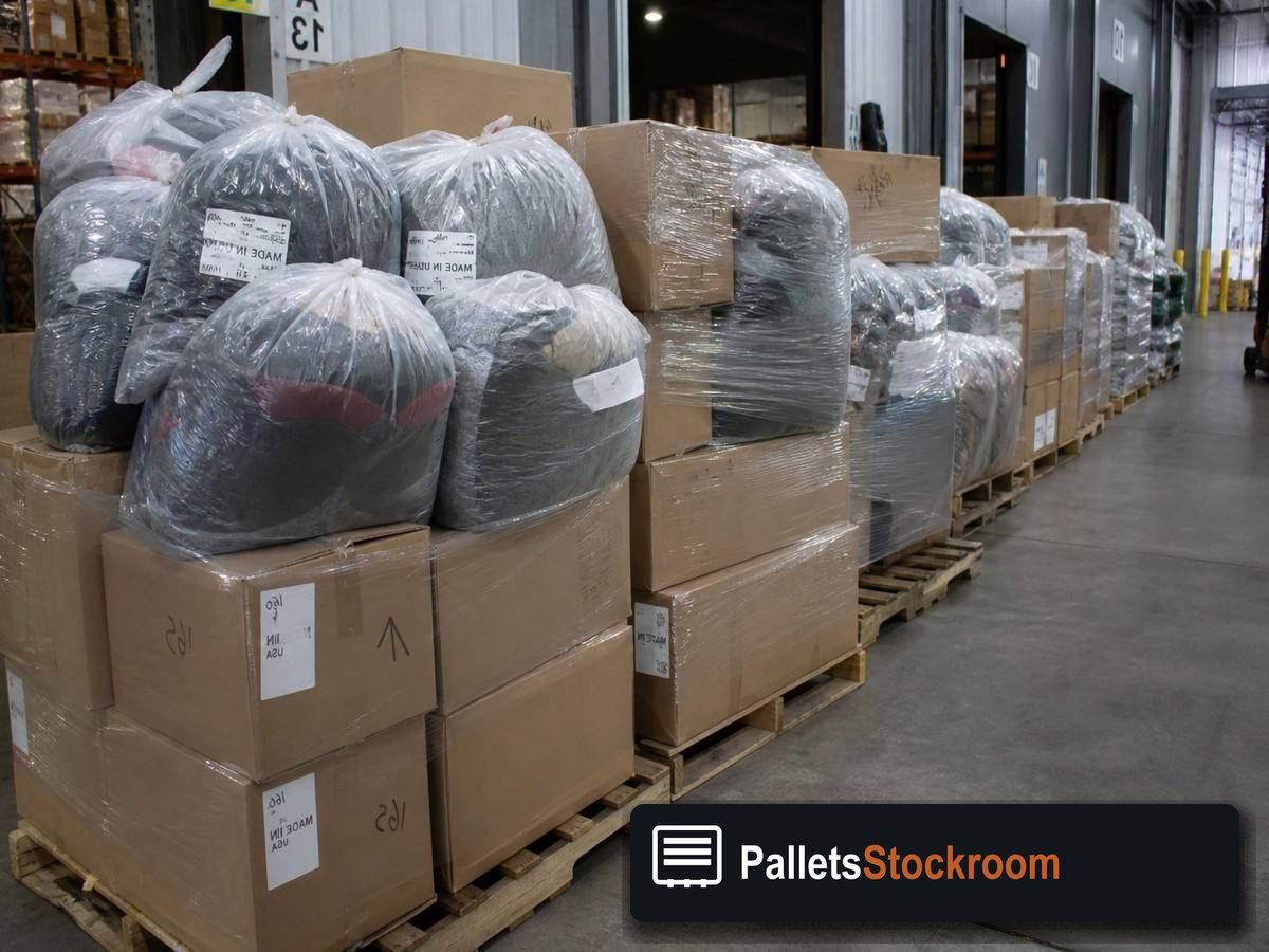 Nike Clothing Pallets — Pallet inventory close-up