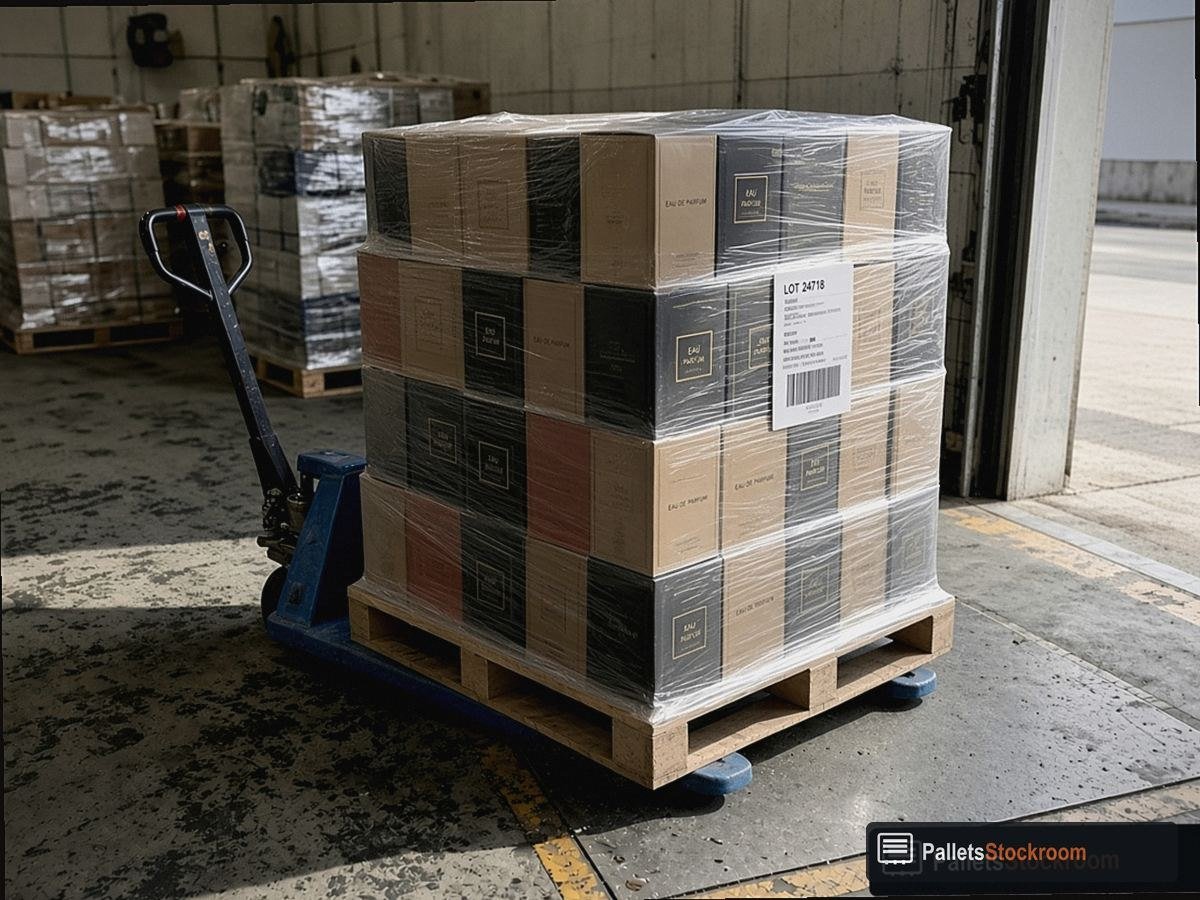 Perfume Gift Set Pallets — Aisle or dock staging for USA freight