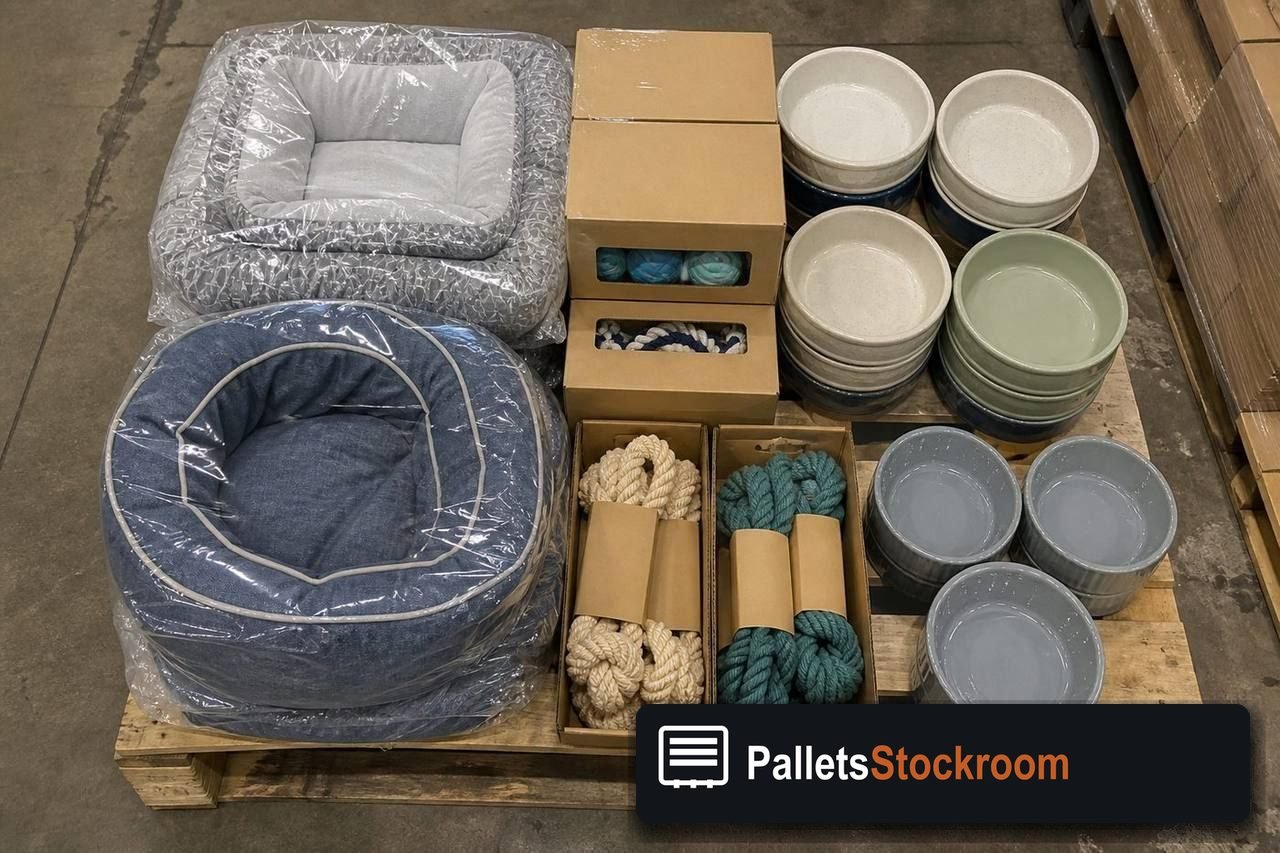 Pet Supply Pallets — Pallet inventory close-up