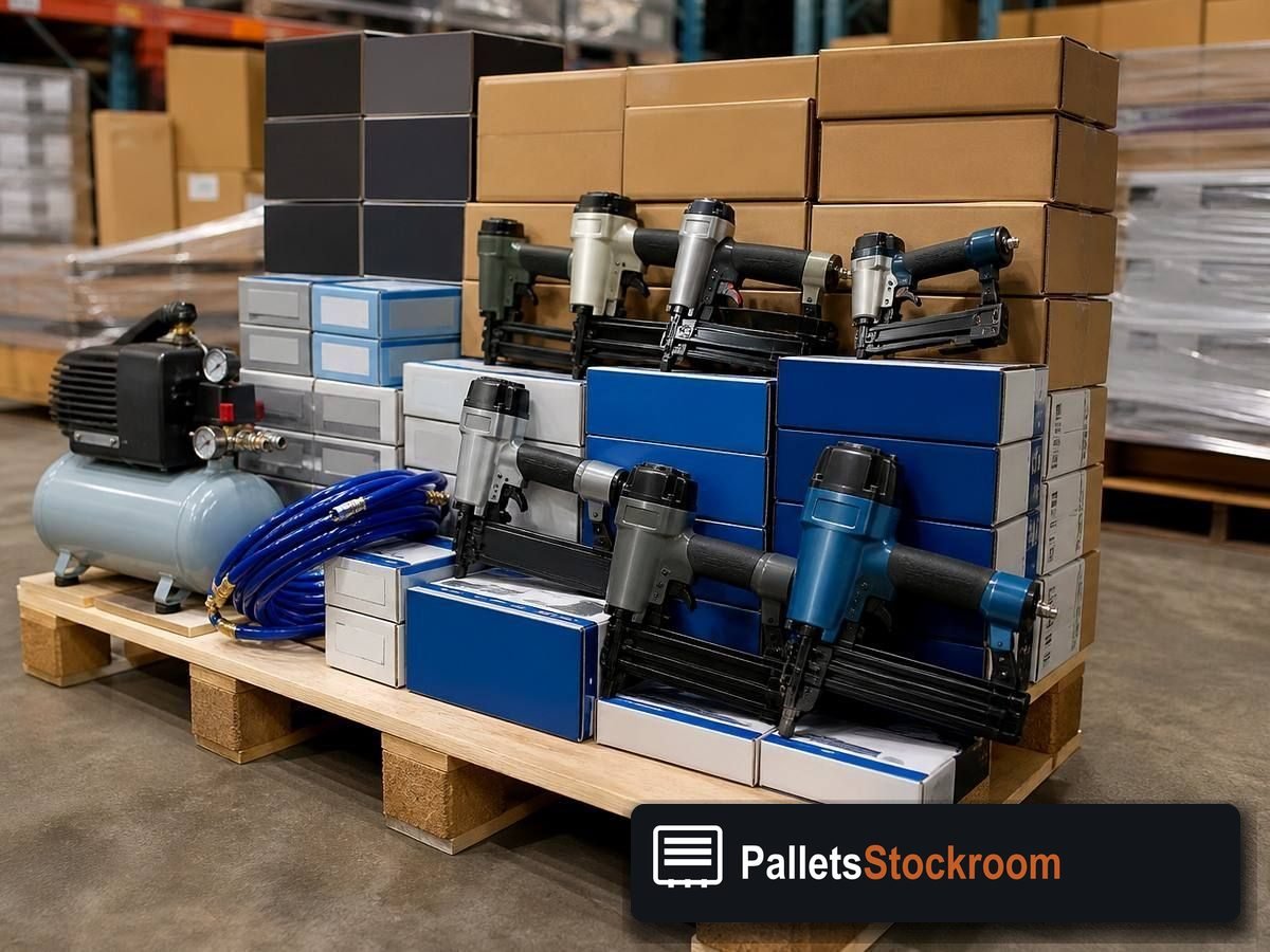 Power Tool Pallets — Pallet inventory close-up