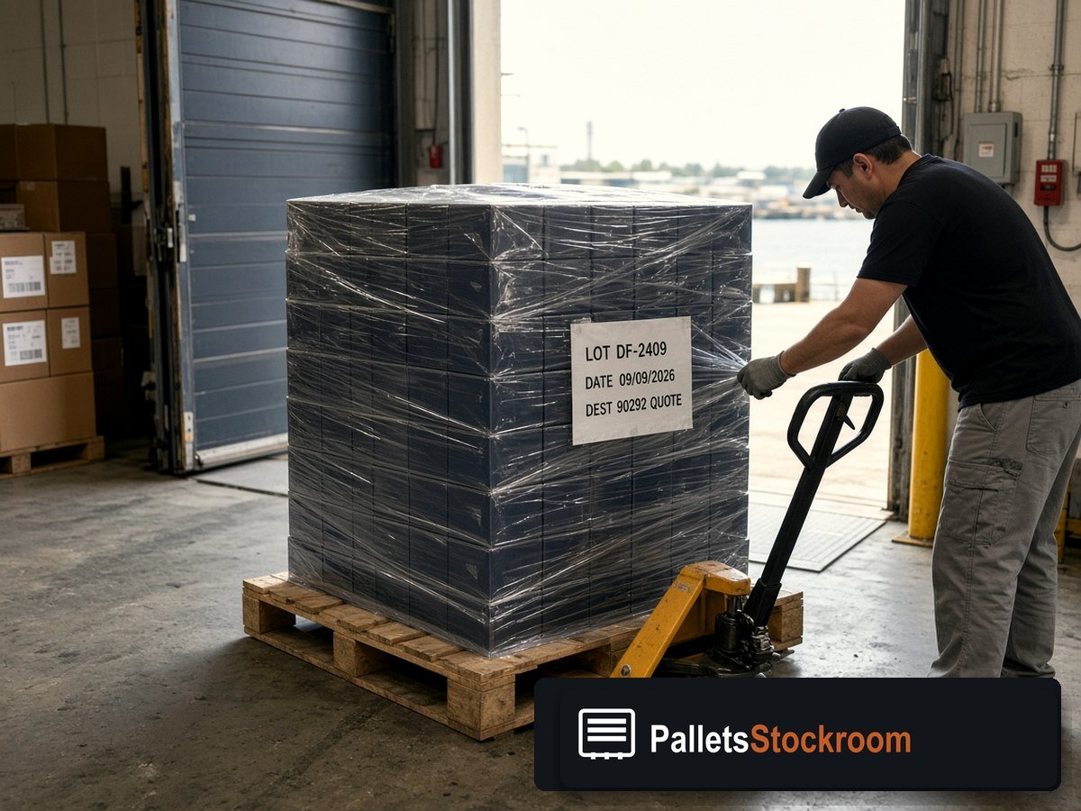 Rabanne Perfume Pallets — Warehouse pallet packing context