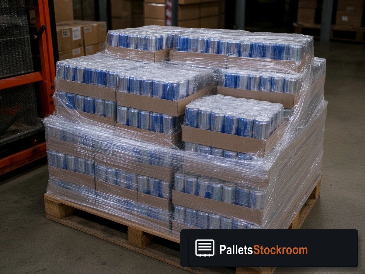 Red Bull Pallets — Product detail — inventory close-up