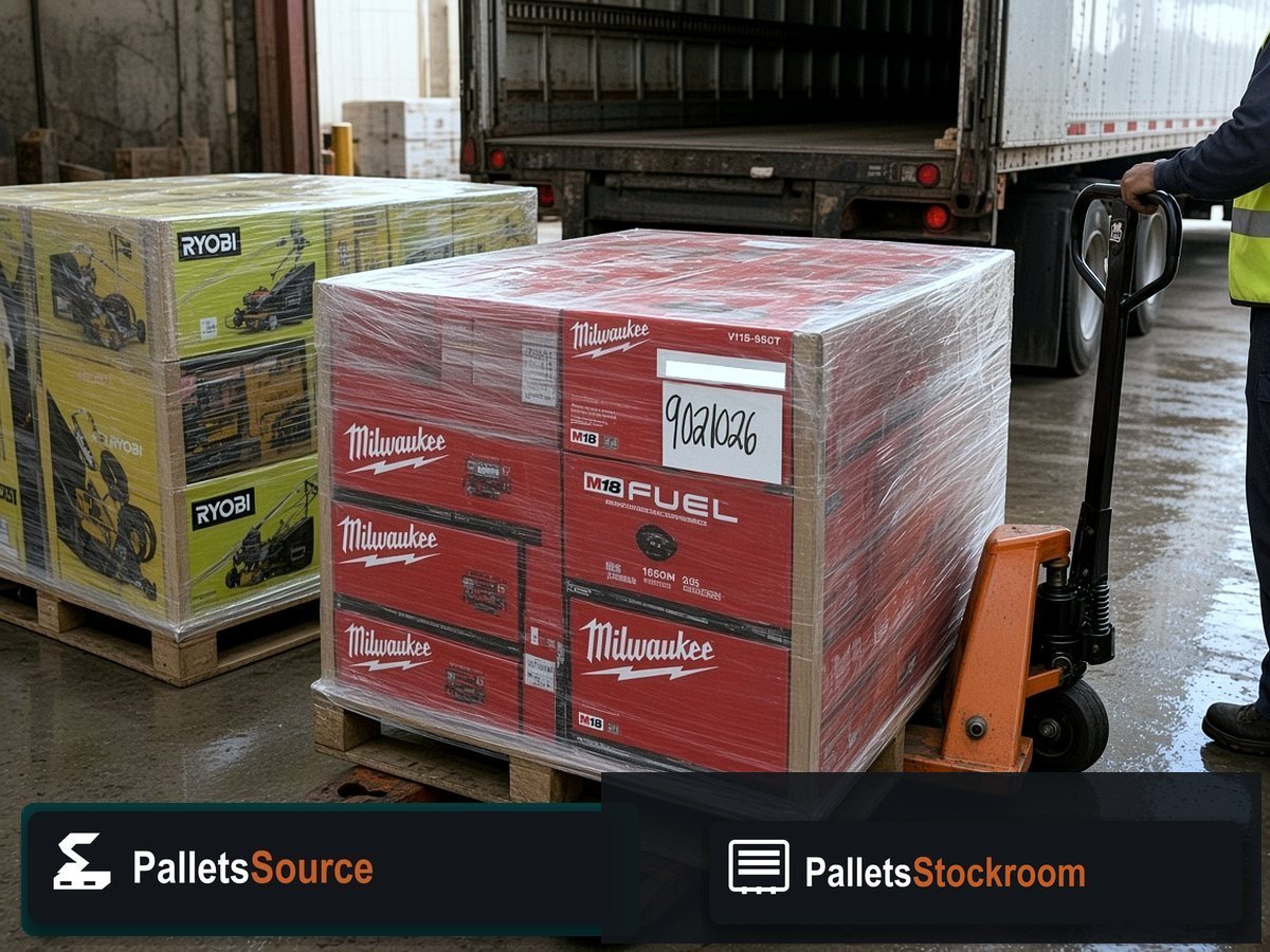 Ryobi Outdoor Power Pallets — Warehouse pallet / packing context