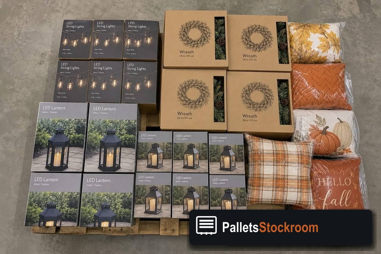 Seasonal Merchandise Pallets — Pallet inventory close-up