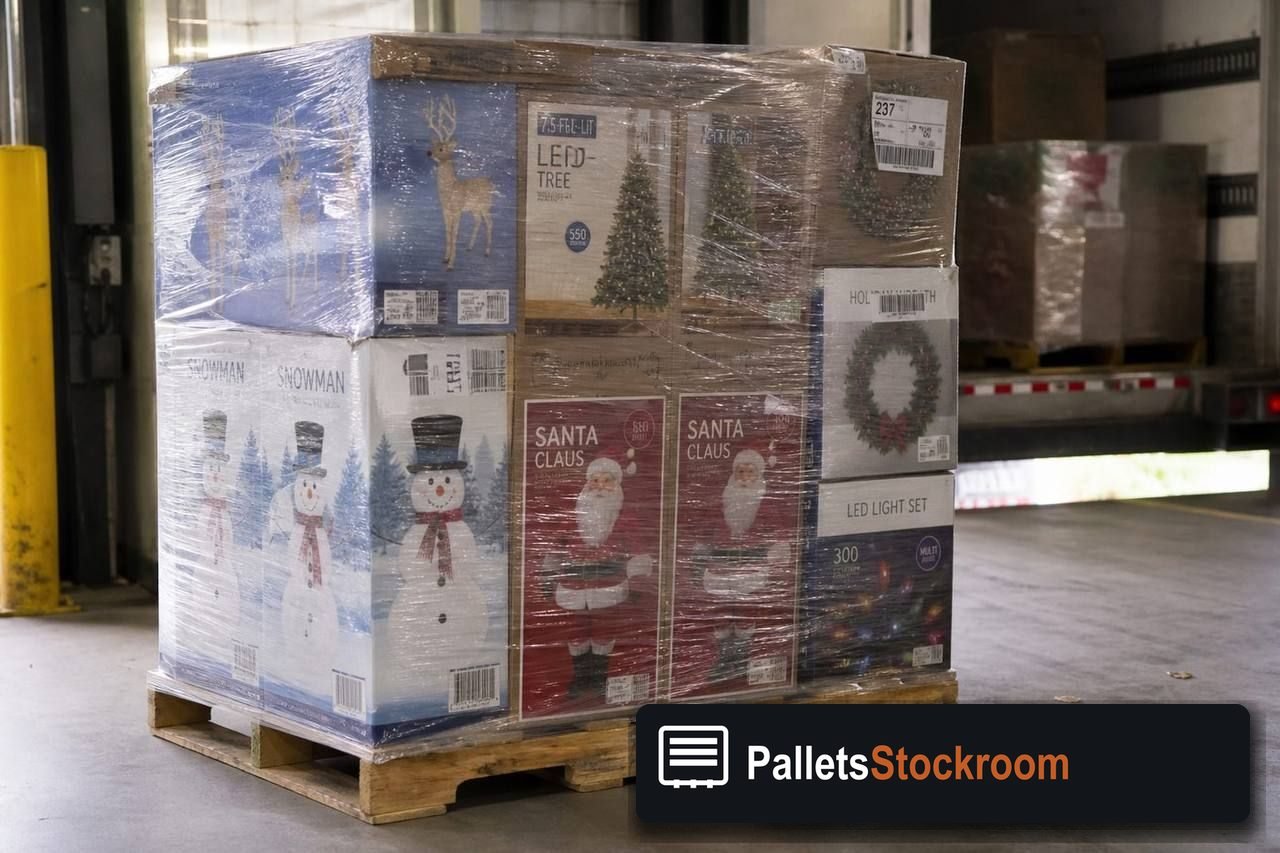 Seasonal Merchandise Pallets — Warehouse / shipping context