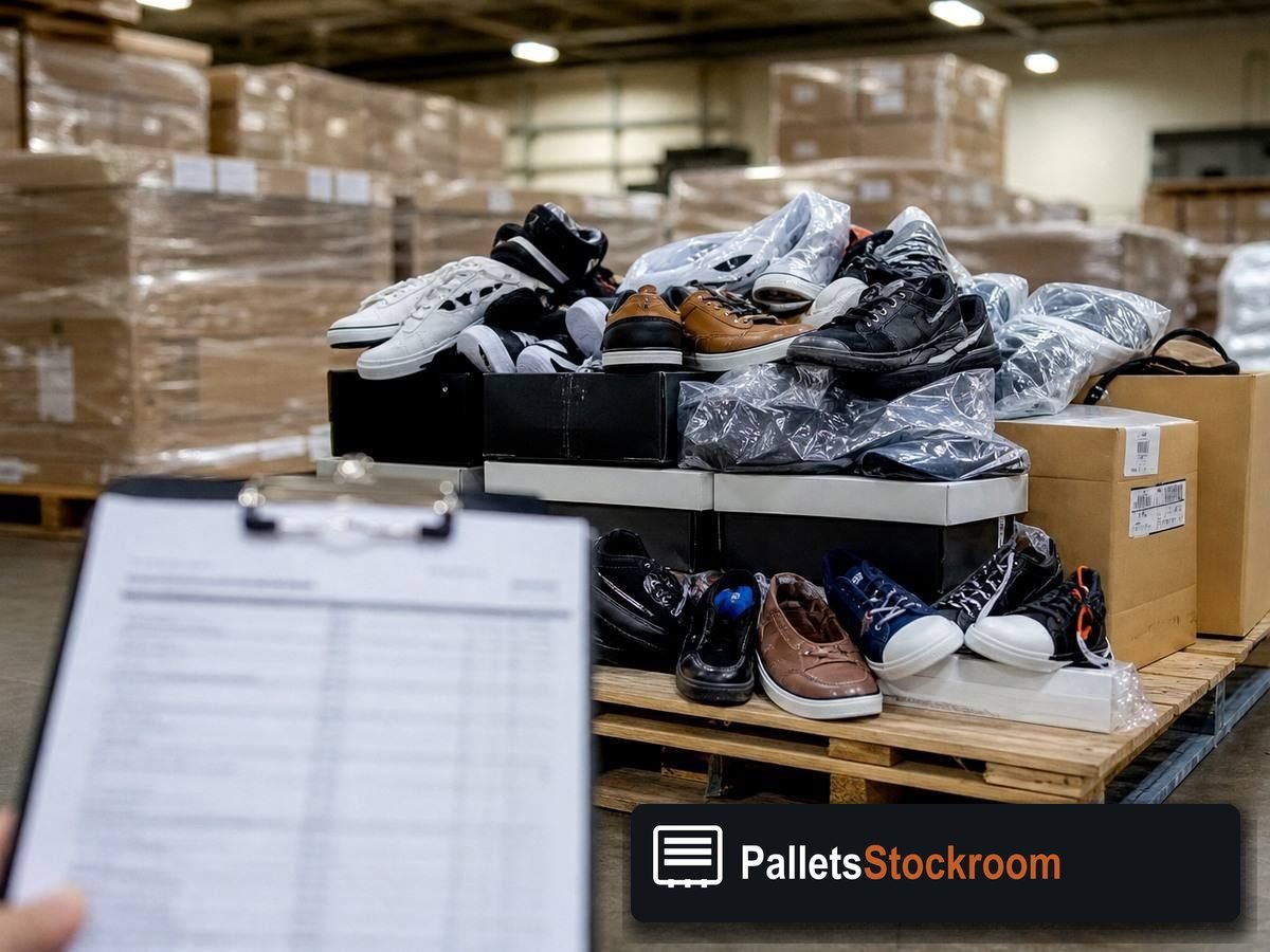 Skechers Pallets — Pallet inventory close-up