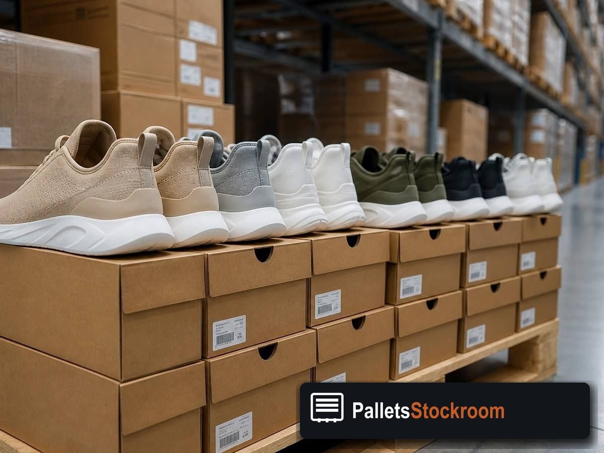 Sneaker Pallets — Pallet inventory close-up