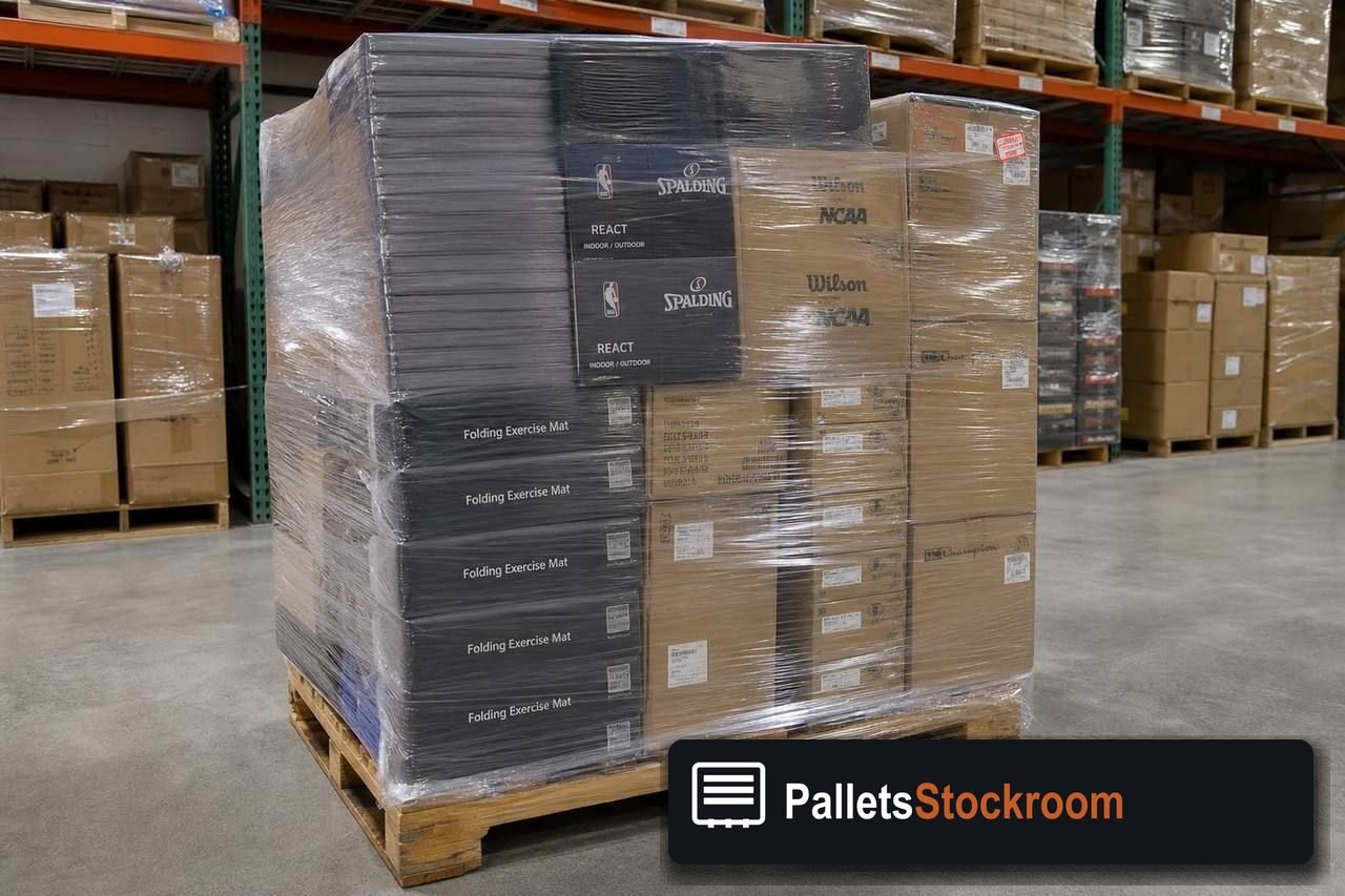 Sporting Goods Pallets — Warehouse / shipping context