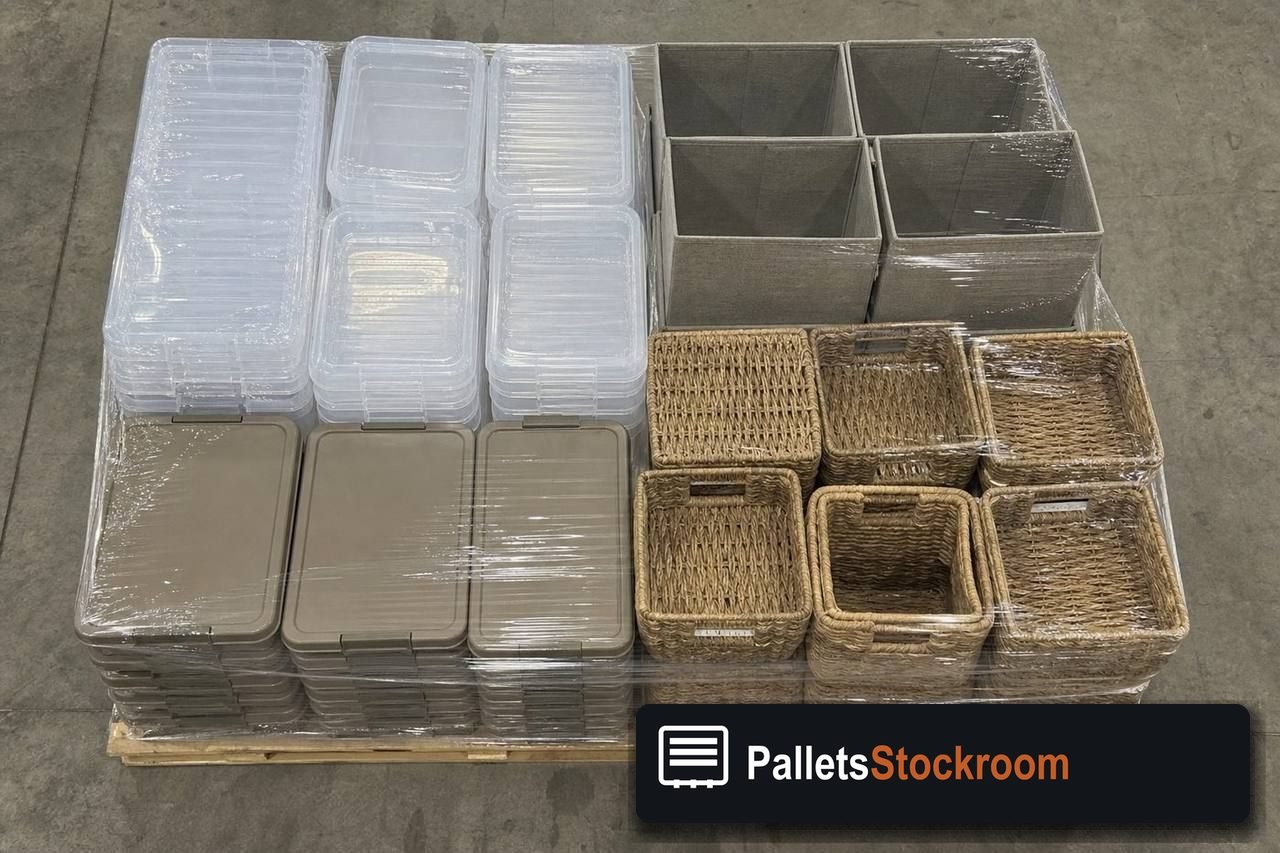 Storage & Organization Pallets — Pallet inventory close-up