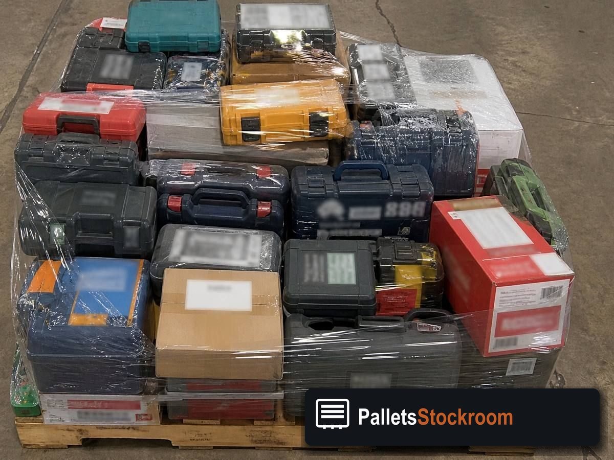 Tool Liquidation Pallets — Pallet inventory close-up