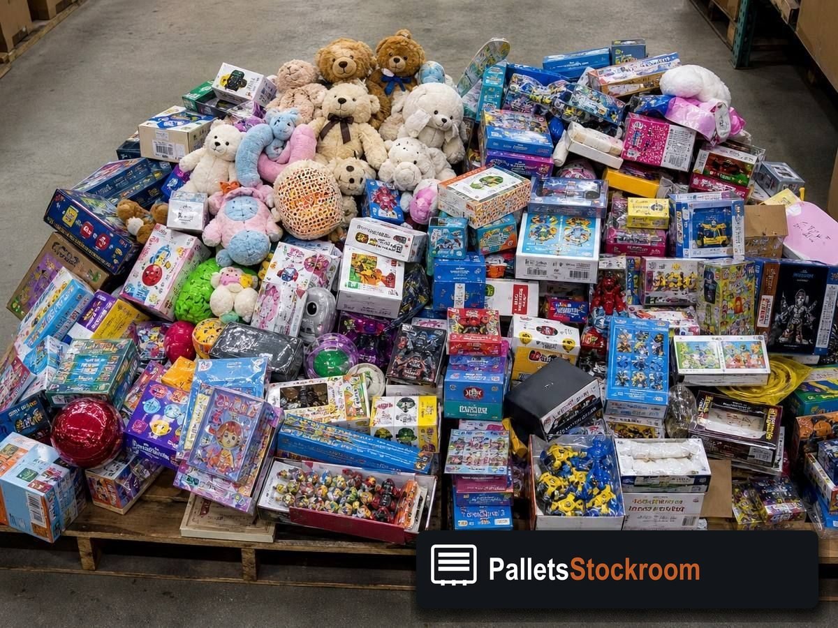 Toy Liquidation Pallets — Pallet inventory close-up