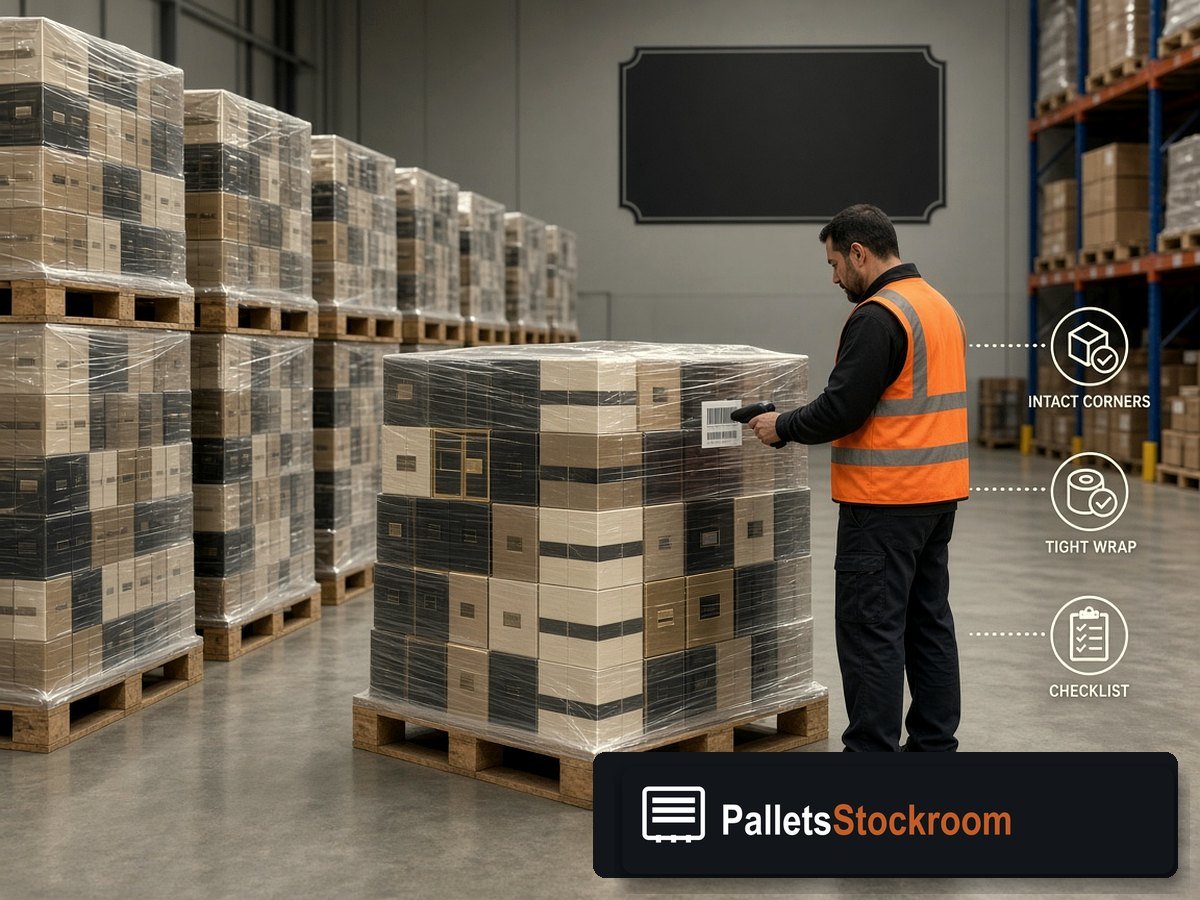 Versace Perfume Pallets — Aisle or dock staging for USA freight