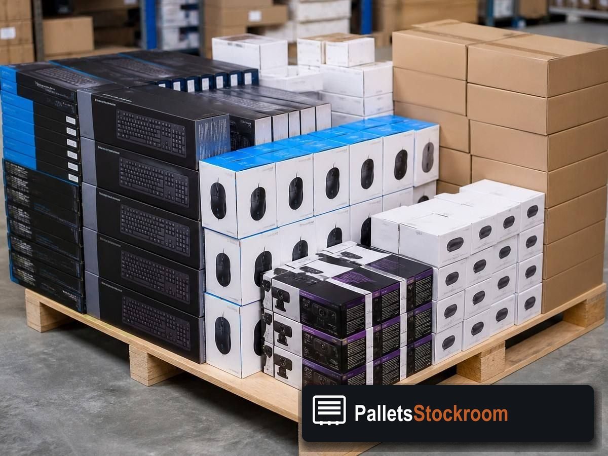 Wholesale Electronics Pallets — Pallet inventory close-up