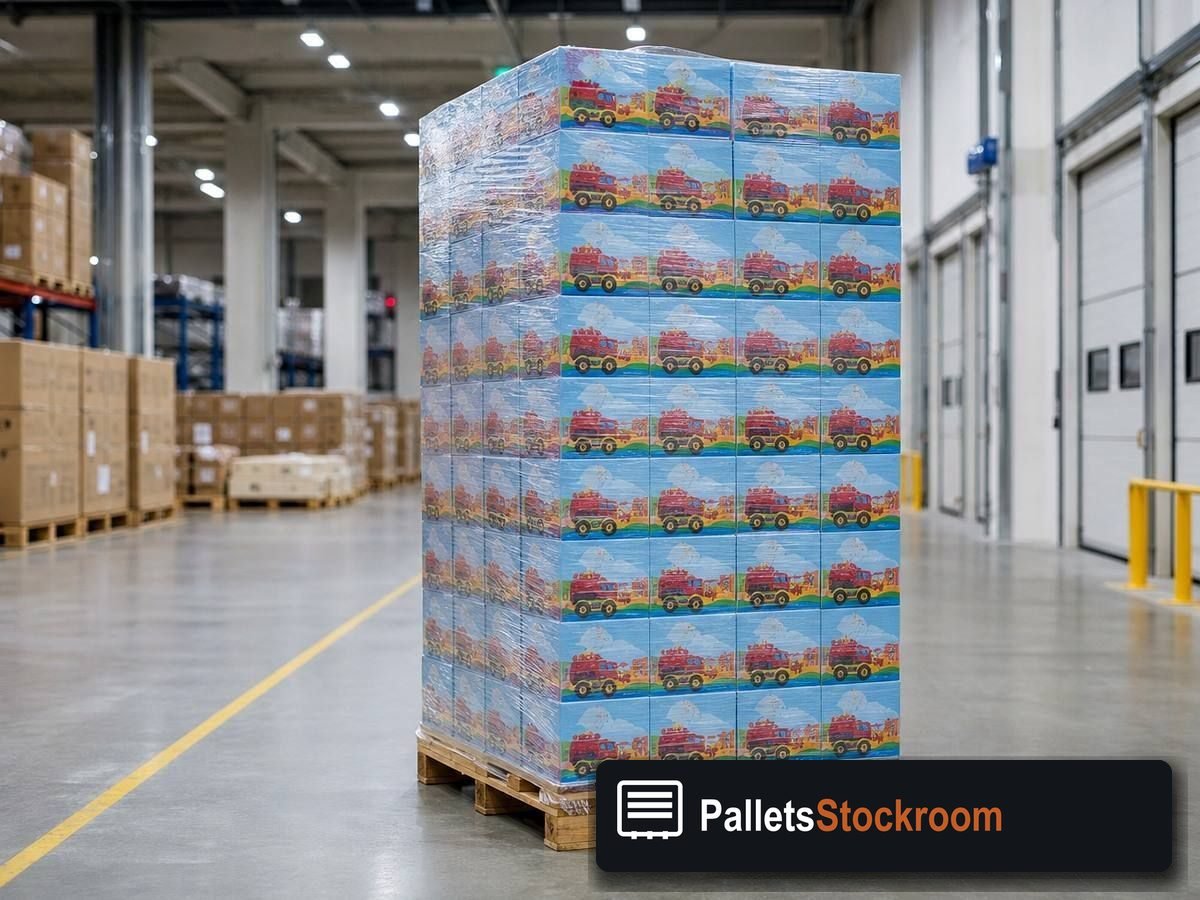 Wholesale Toy Pallets — Pallet inventory close-up
