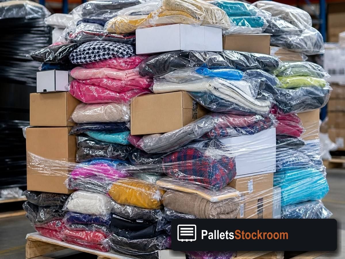 Women's Clothing Pallets — Full pallet view